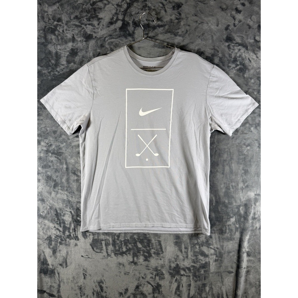 Nike Golf Men's Dri Fit Modern Fit Graphic T-Shirt Grey 2XL Crossed Clubs